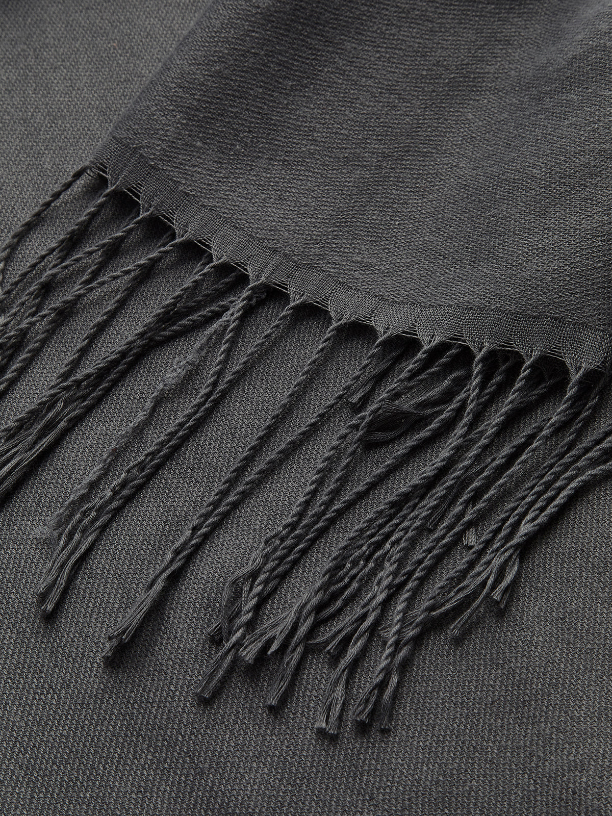 Versatile Plain Tassel Scarf