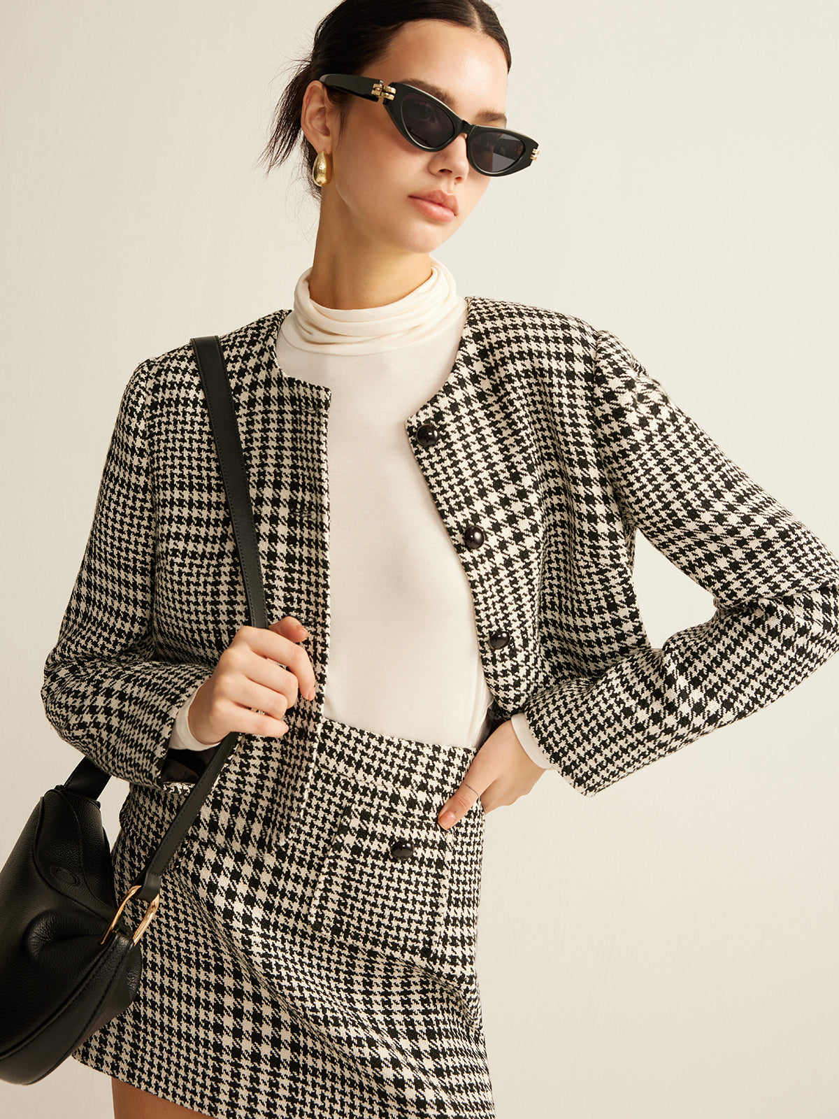 Wool-Blend Checked Blazer