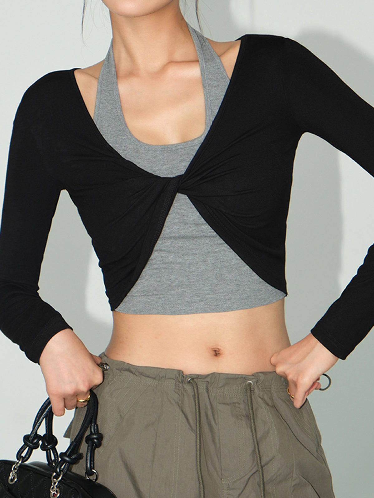 2 in 1 Knotted Crop Top