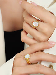 Elegant White Sea Shells Ring