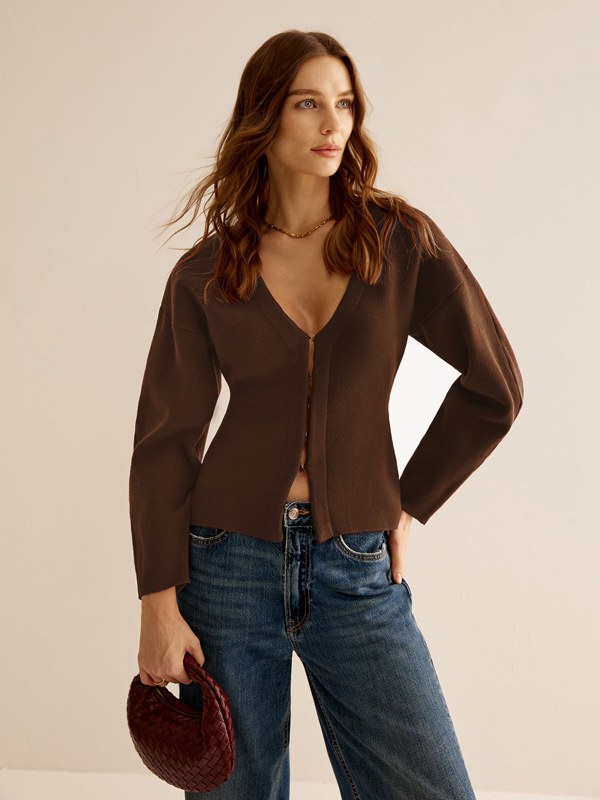 V-Neck Versatile Slim Fitted Cardigan