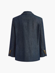 Cotton Lapel Denim Blazer