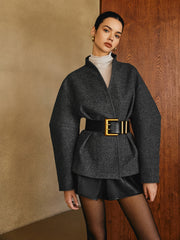 Side Pleated Coat Without Belt