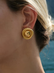 Screw Thread Round Earrings