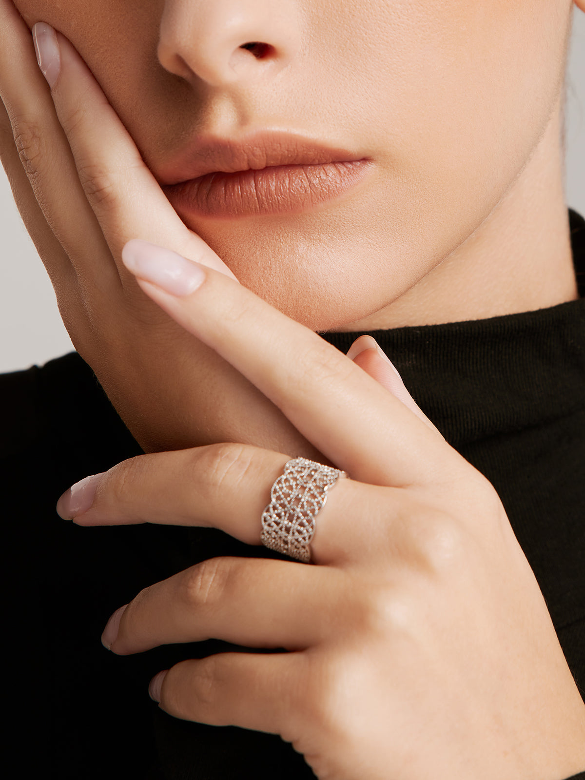 Tunnel Metal Lace Open Ring