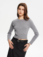 Side Breasted Crop Sweater