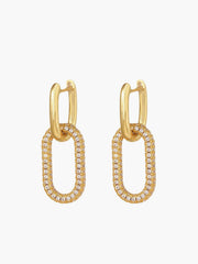 Zircon Hoop Pendant Earrings