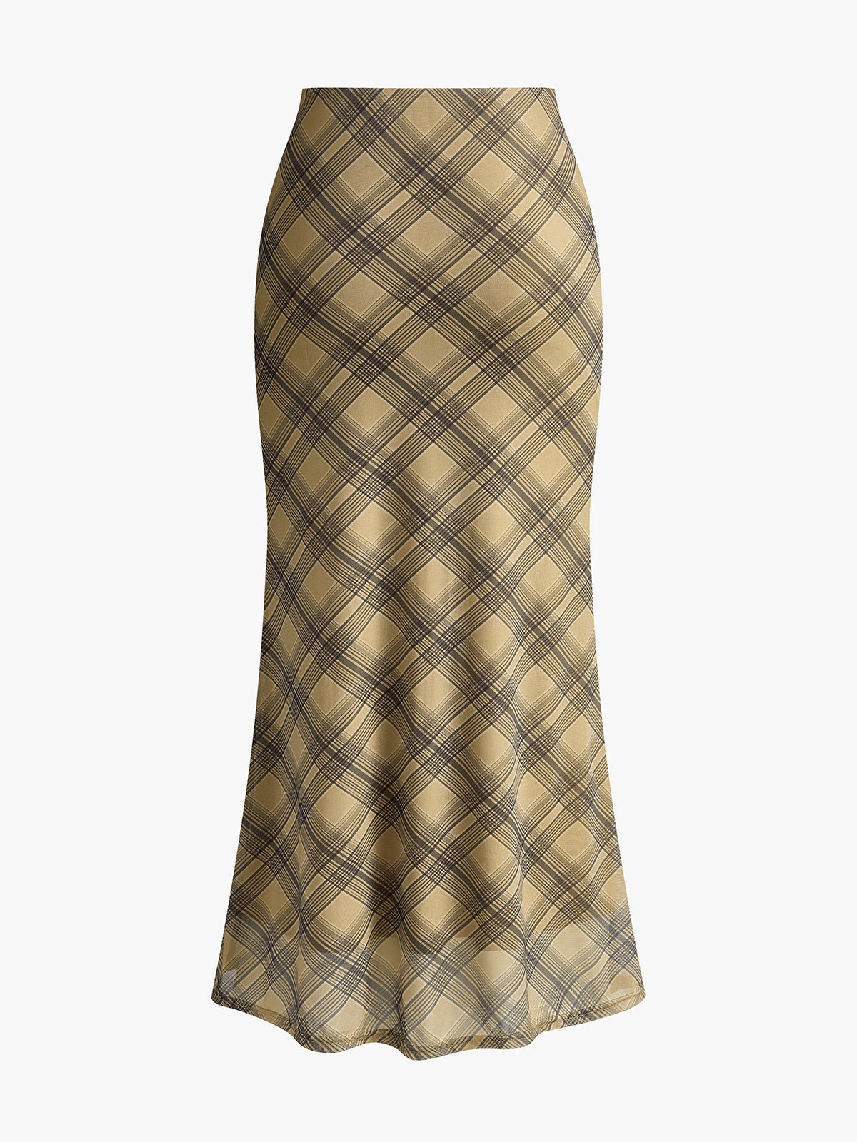 Vintage Plaid Midi Skirt
