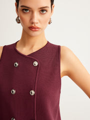 Button Petite Sweater Vest