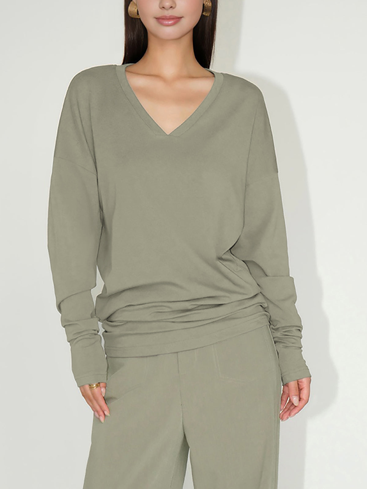 Minimalist V-Neck Draped Top