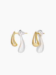 Two-Tone Water Drop Earrings