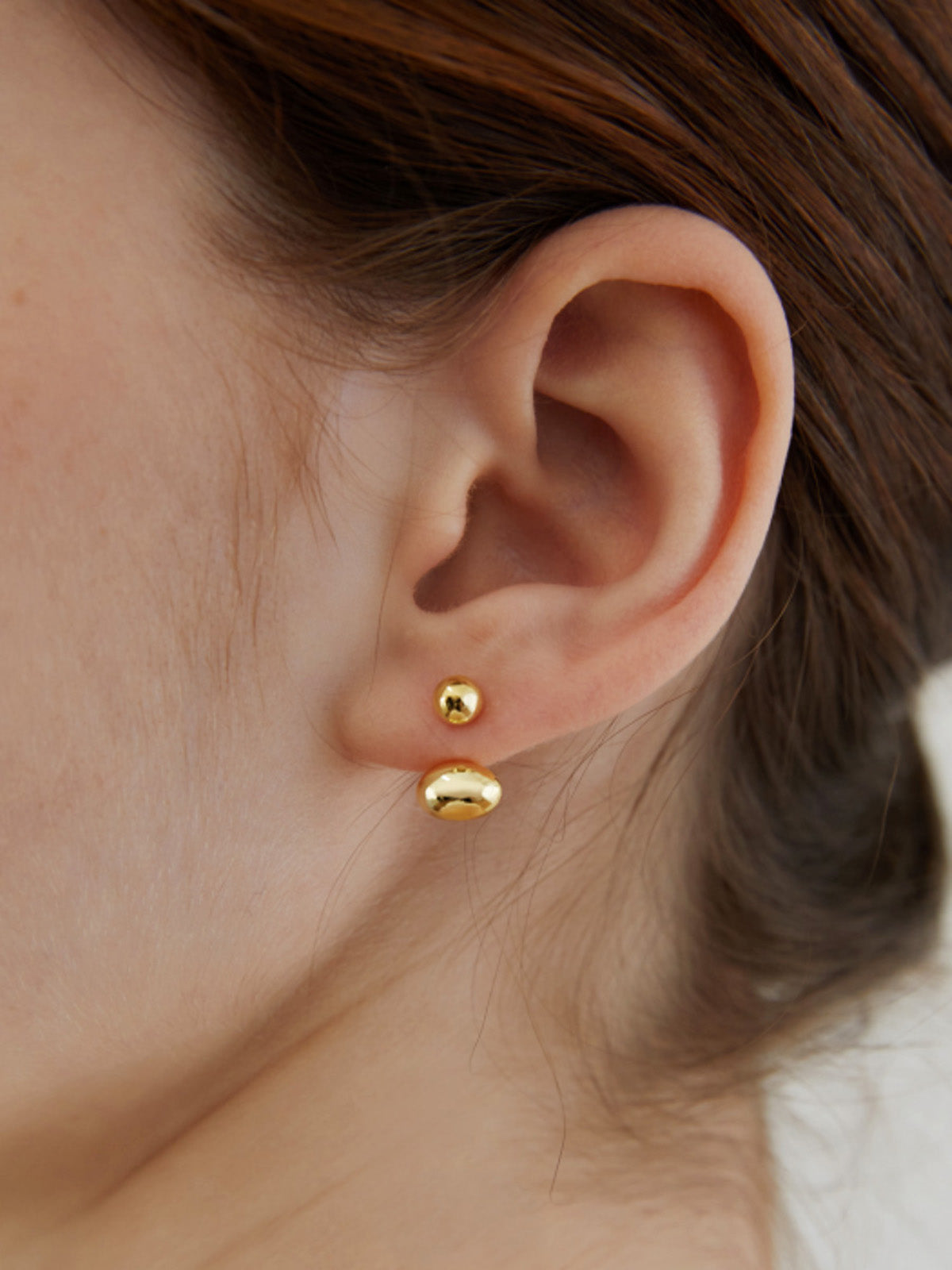 Oval Bean Stud arrings