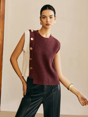 Color Block Sweater Vest