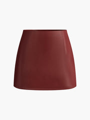 A-Line Faux Leather Mini Skirt