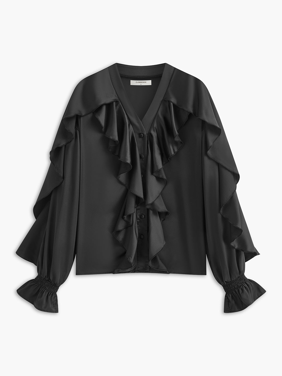 V-Neck Ruffle Thin Blouse