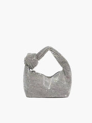 Rounded Rhinestone Knotted Bag