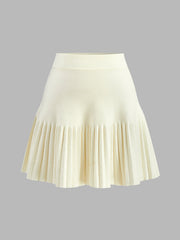 Elegant Umbrella-Shape Knit Skirt