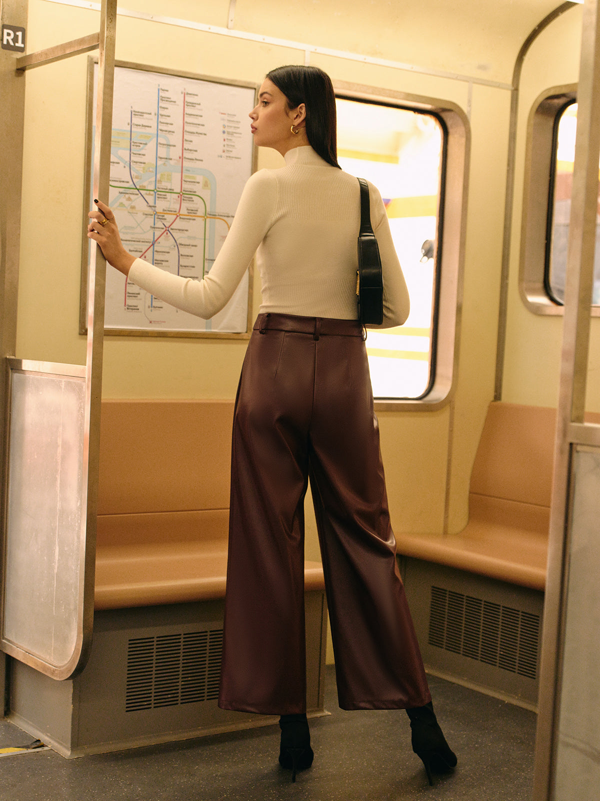 Retro Faux Leather Pants