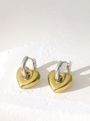 1pc Contrast Heart Drop Earrings