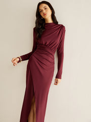 Elegant Pleated Split Dress