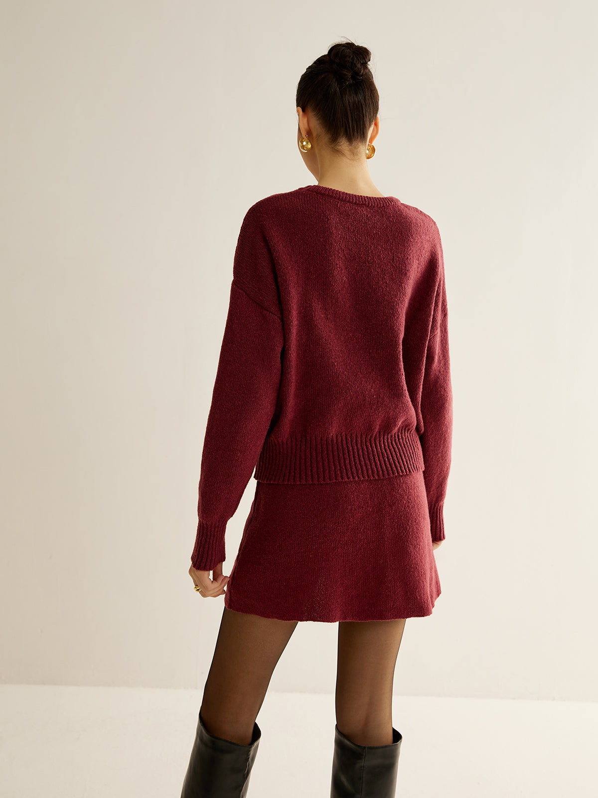 Minimalist Plain Soft Sweater Co-ords