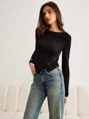 Bell Sleeve Side Button Jersey Top