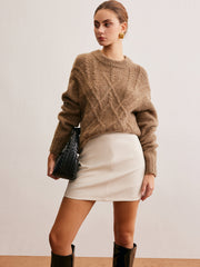 Wool-Blend Twist Shift Sweater