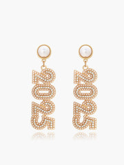 Rhinestone 2025 New Year Drop Earrings