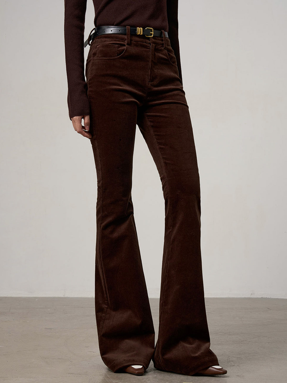 Corduroy Bootcut Pants Without Belt