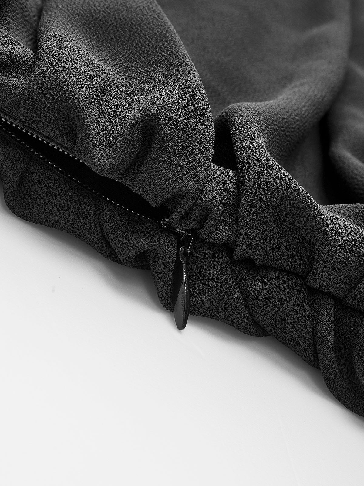 V-Neck Ruffle Pleated Chiffon Dress