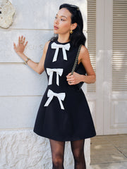 Bow-Decor Zipper Tank Dress