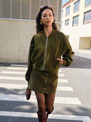 Suede Zipper Short Jacket
