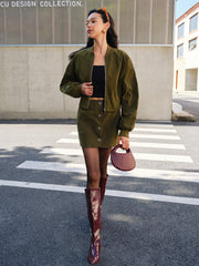 Suede Zipper Short Jacket