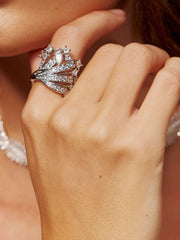 Elegant Irregular Ziron Open Ring