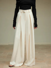 High-Waist Pleated Wide-Leg Pants