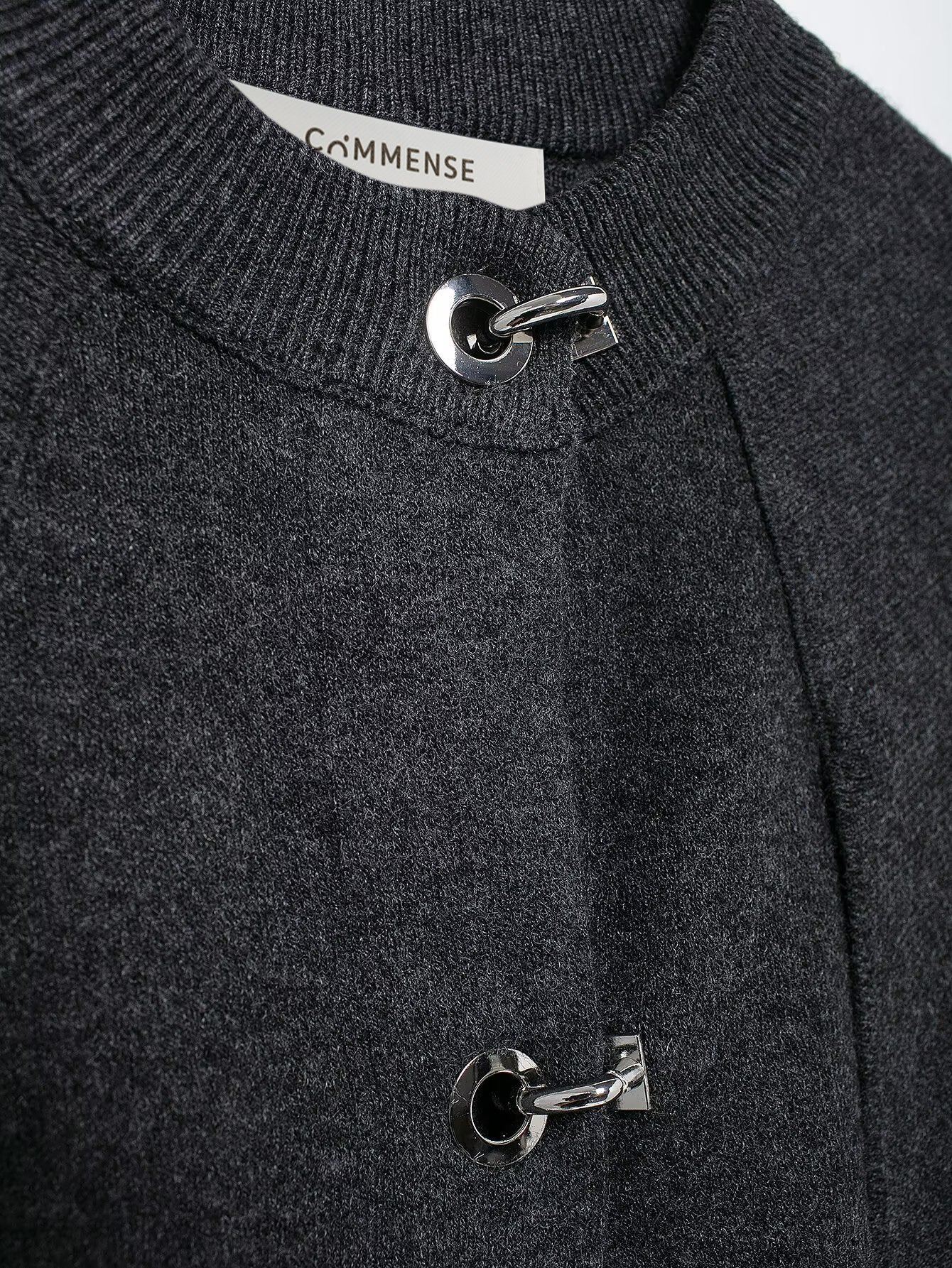 Metal-Detail Cloak Knit Outerwear