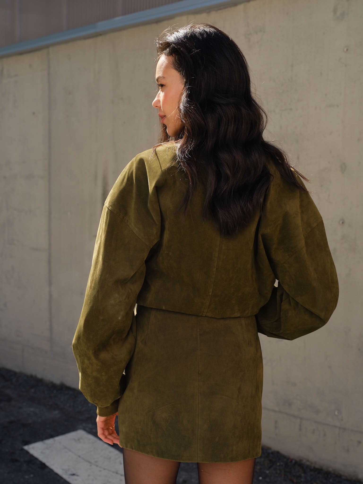 Suede Zipper Short Jacket