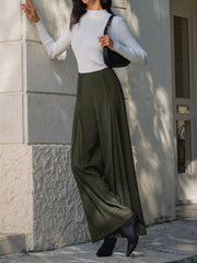 Pleated Design Wide-Leg Pants