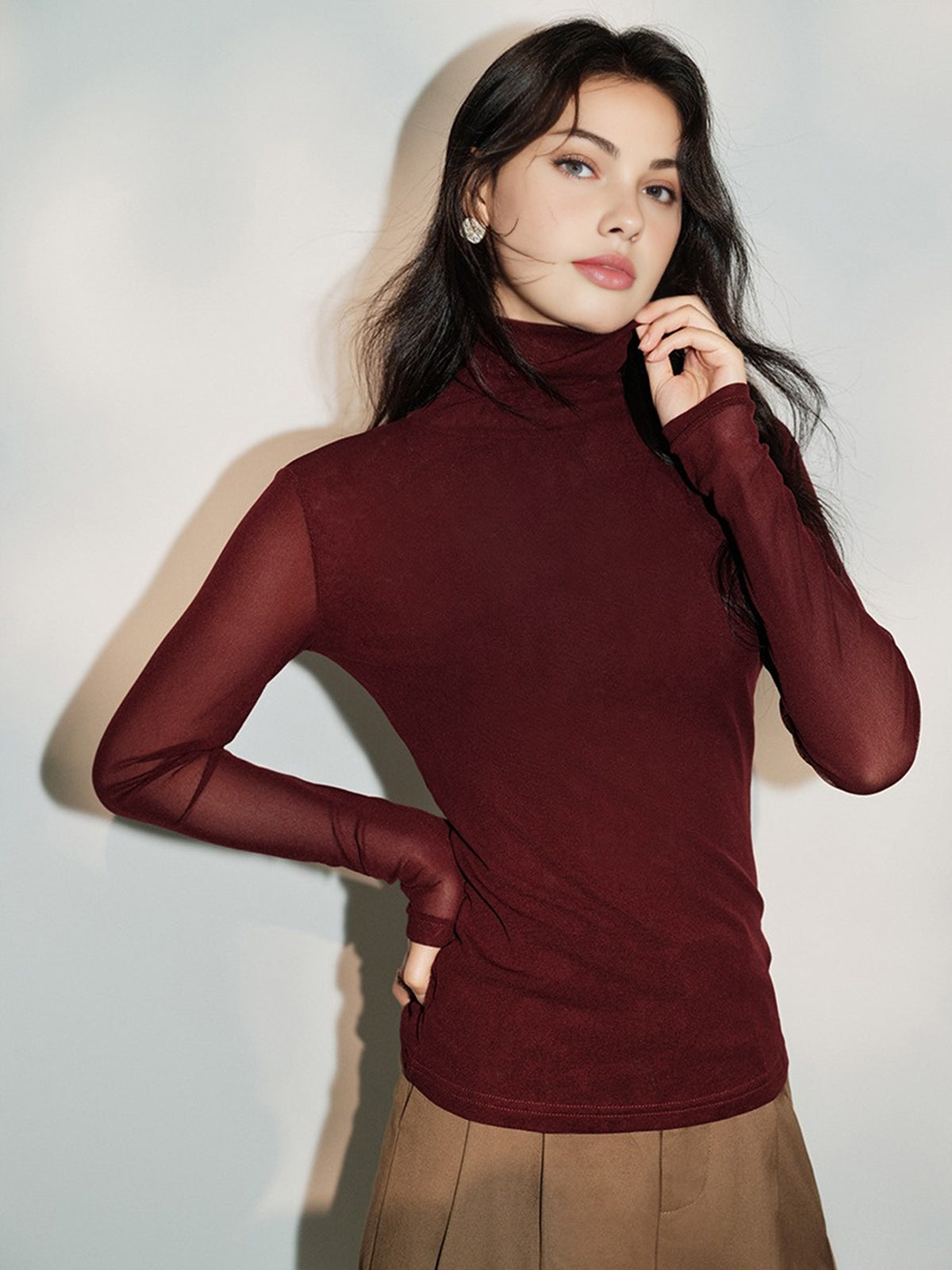 Minimalist Mock Neck Jersey Top