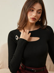 Wool-Blend Skinny Knit Top