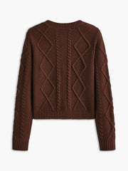 Bow Front Cable Knit Top