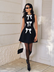 Bow-Decor Zipper Tank Dress