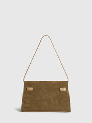 Belted-Decor Flap Shoulder Bag