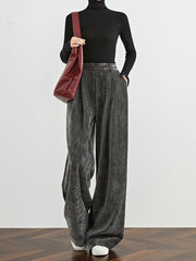 Velvet Wide-Leg Pants