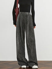 Velvet Wide-Leg Pants