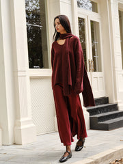 Wool-Blend Loose Scarf Sweater