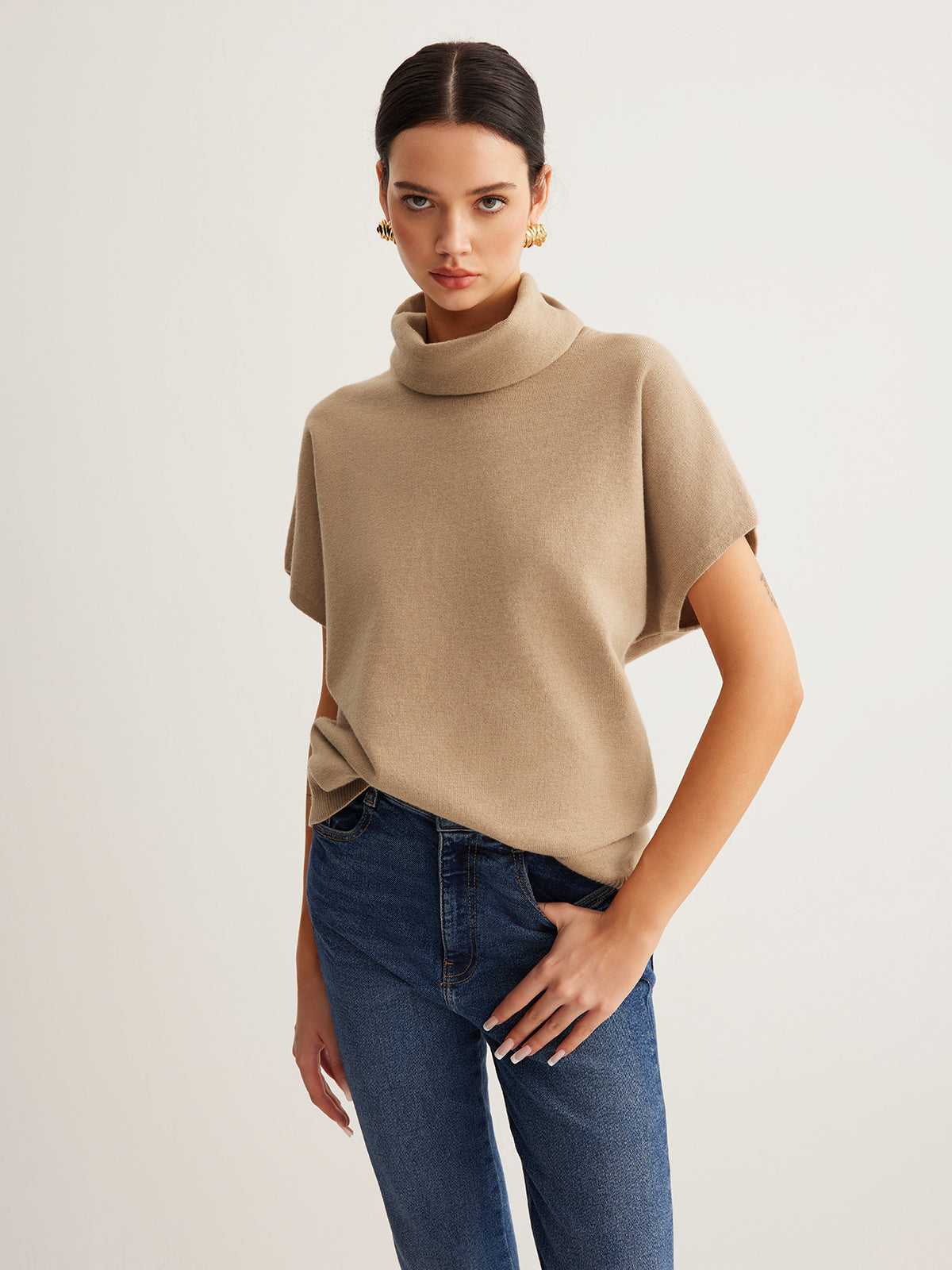 Wool-Blend Turtleneck Sweater Vest