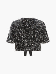 V-Neck Sequins Bow Blouse