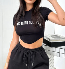 'do milfs not drugs' black Casual sports set