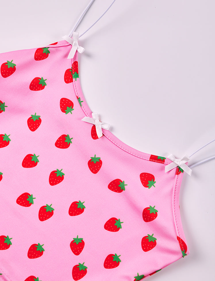 Y2K Strawberry Print Cami Top